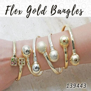 Gold Filled Jewelry — 12 Flex Bangles in $8.33 ea — main product view — SKU 139443 | Oro Laminado joyería — 12 Flex Bangles in $8.33 ea — SKU 139443