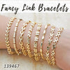18 Fancy Link Bracelets in Gold Layered ($5.55) ea