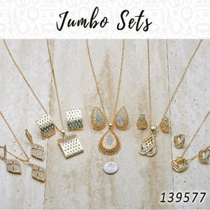 Gold Filled Ring — 15 Jumbo Earring Pendant Necklace Sets in $6.67 — main product view — SKU 139577 | Oro Laminado anillo — 15 Jumbo Earring Pendant Necklace Sets in $6.67 — SKU 139577