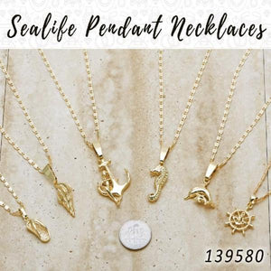Gold Filled Necklace — 25 Sea Life Pendant Necklaces in $4.00 ea — main product view — SKU 139580 | Oro Laminado collar — 25 Sea Life Pendant Necklaces in $4.00 ea — SKU 139580