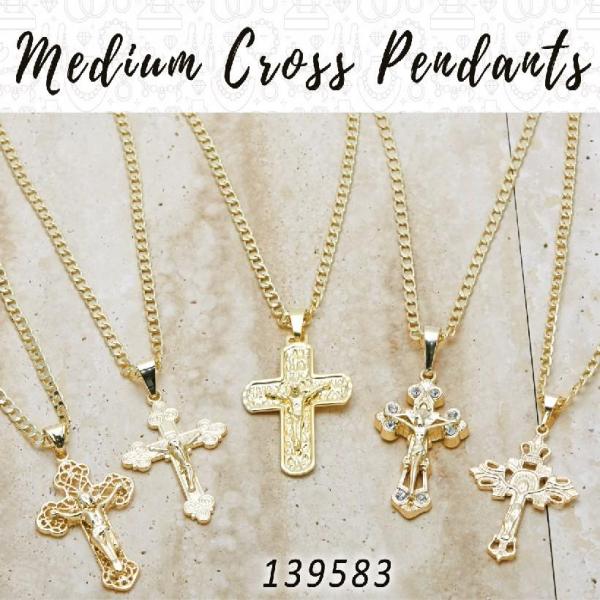 Medium Cross Pendants in Gold Layered