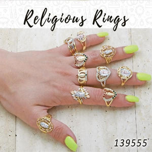 Gold Filled Ring — 20 Religious Rings in $5.00 ea — main product view — SKU 139555 | Oro Laminado anillo — 20 Religious Rings in $5.00 ea — SKU 139555