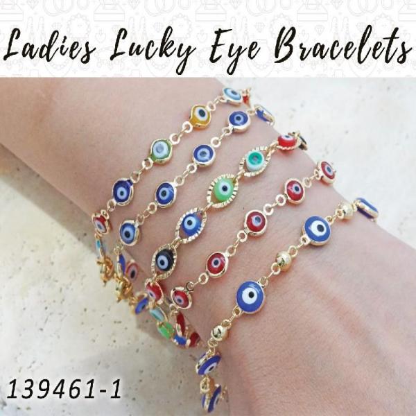 25 pulseras Lucky Eye para mujer en capas de oro ($4.00) c/u