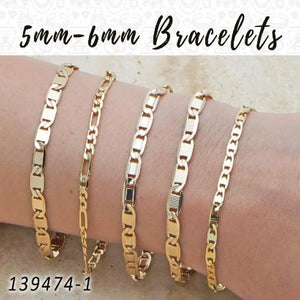 Gold Filled Bracelet — 20pcs of 5mm and 6mm Basic Bracelets in — main product view — SKU 139474 | Oro Laminado brazalete — 20pcs of 5mm and 6mm básico Bracelets in — SKU 139474