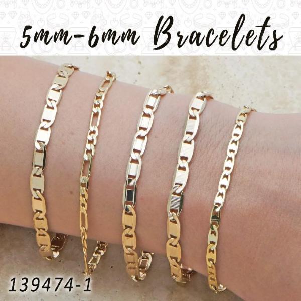 20pcs of 5mm and 6mm Basic Bracelets in Gold Layered ($5.00) ea
