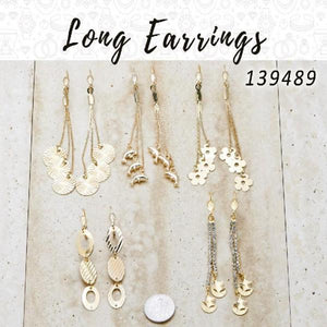 Gold Filled Ring — 35 Long Earrings in $2.85 ea — main product view — SKU 139489 | Oro Laminado anillo — 35 Long Earrings in $2.85 ea — SKU 139489