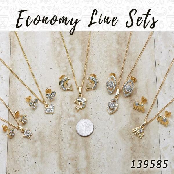 Gold Filled Ring — 25 Economy Line Earring Pendant Necklace Sets in — main product view — SKU 139585 | Oro Laminado anillo — 25 Economy Line Earring Pendant Necklace Sets in — SKU 139585