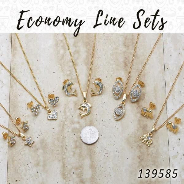 25 Economy Line Earring,Pendant, Necklace Sets in Gold Layered ($4.00) ea