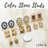 40 Colorful Zirconia Studs in Gold Layered ($2.50) ea