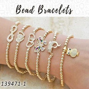 Gold Filled Bracelet — 15 Expandable Bead Bracelets in $6.67 ea — main product view — SKU 139471 | Oro Laminado brazalete — 15 Expandable Bead Bracelets in $6.67 ea — SKU 139471
