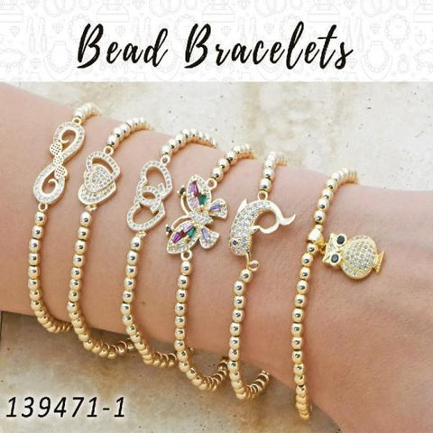 15 Expandable Bead Bracelets in Gold Layered ($6.67) ea