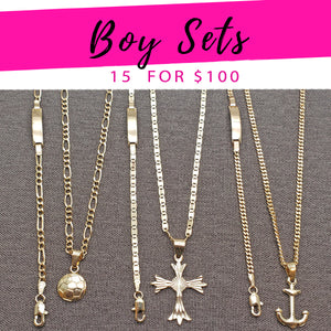 Gold Filled Jewelry — 15 Sets for Boys in $6.67 each for — main product view — SKU 139591 | Oro Laminado joyería — 15 Sets for Boys in $6.67 each for — SKU 139591
