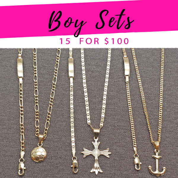 Gold Filled Jewelry — 15 Sets for Boys in $6.67 each for — main product view — SKU 139591 | Oro Laminado joyería — 15 Sets for Boys in $6.67 each for — SKU 139591