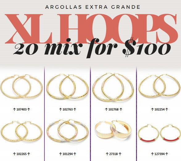 20 XL Hoop Earrings ($5.00 ea) Assorted Mixed Styles
